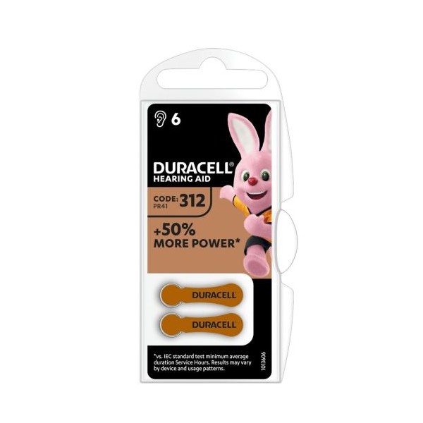 Pila duracell audifono da312 bl.6