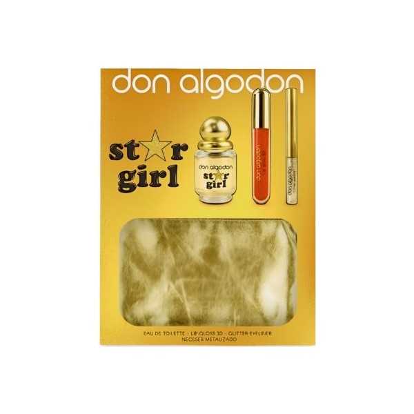 Don algodon set Star girl EDT 30ml + lip gloss + glitter eyeliner + neceser