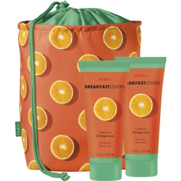 Pupa breakfast lovers orange juice leche corporal 1un + locion corporal 200ml + bolsa 1u