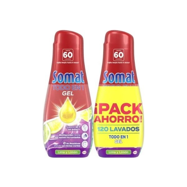 Somat lavavajillas Todo en 1 gel 60 + 60 lavados